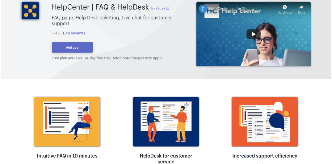 HelpCenter app for Shopify