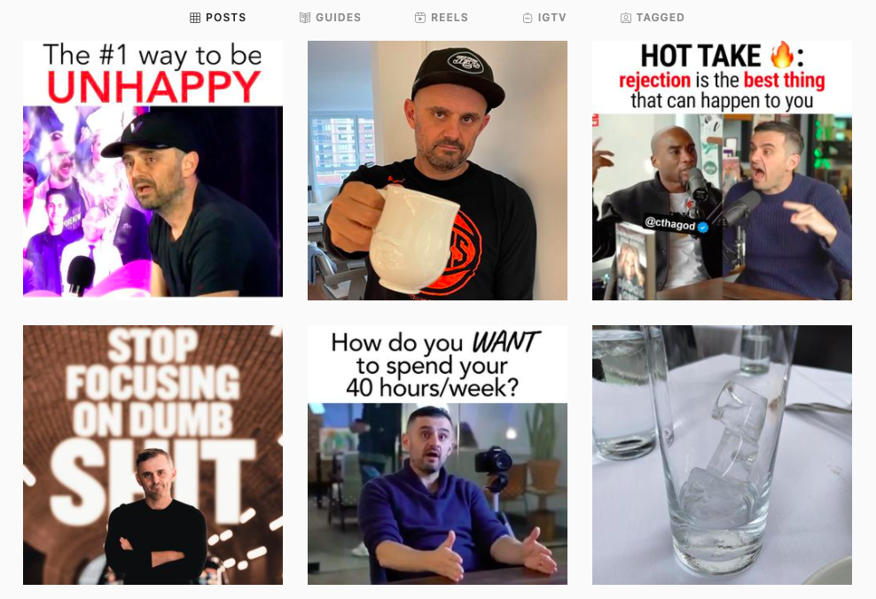 Inspiring Instagram account by Gary Vaynerchuk