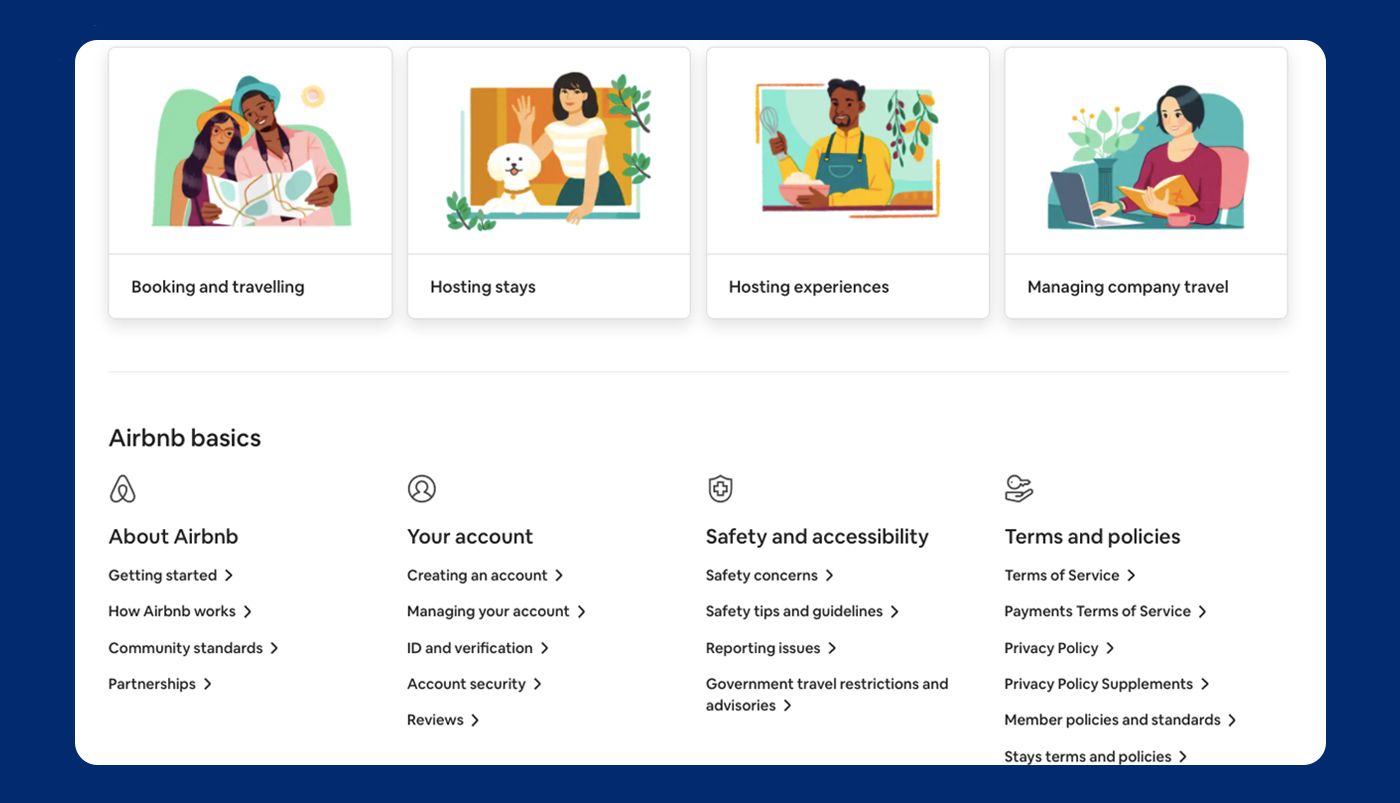 Airbnb FAQ page