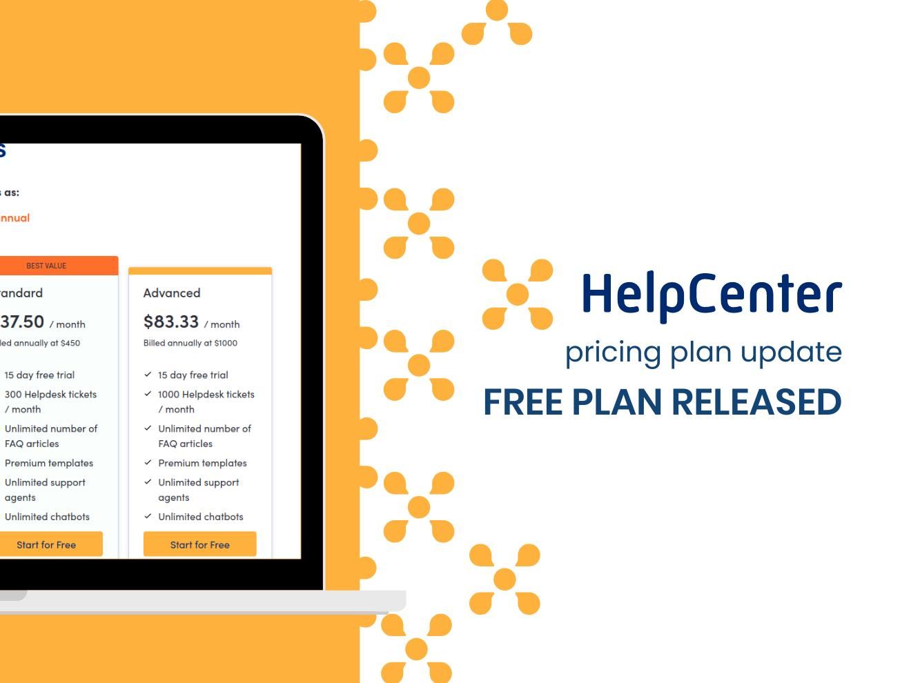 New: HelpCenter Pricing Plan Updates Find Out New Free Plan